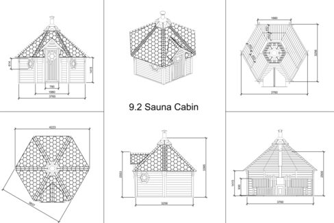 Plan - Cabine sauna extérieure 9,2 m²
