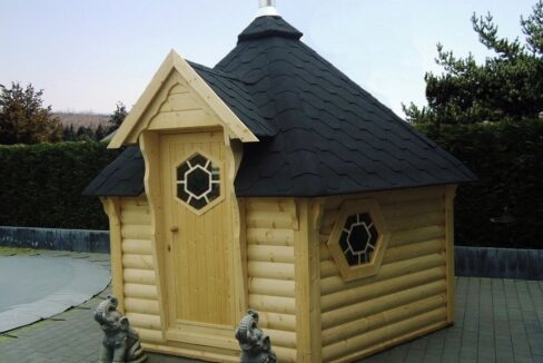 Cabine sauna extérieure 9,2 m² avec vestiaire - vue 1