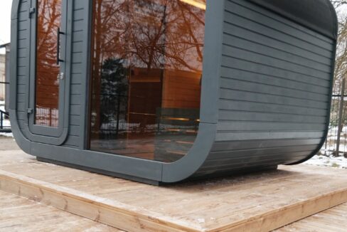 Sauna extérieur Luna 3,3 x 2,4 m avec vestiaire - vue 1