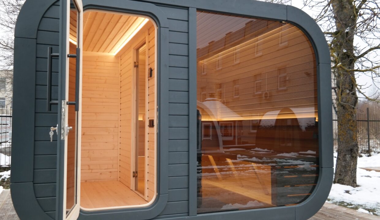 Sauna extérieur Luna 3,3 x 2,4 m avec vestiaire - vue 2