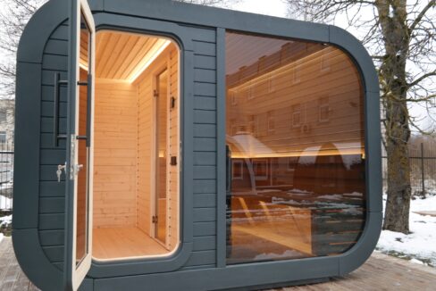 Sauna extérieur Luna 3,3 x 2,4 m avec vestiaire - vue 2