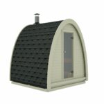 Sauna pod extérieur 2,4 x 2,3 en bois thermo-traité - vue extérieure