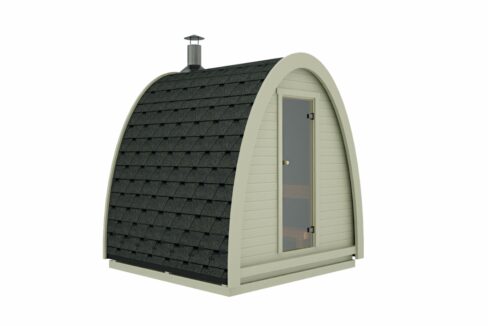 Sauna pod extérieur 2,4 x 2,3 en bois thermo-traité - vue 1