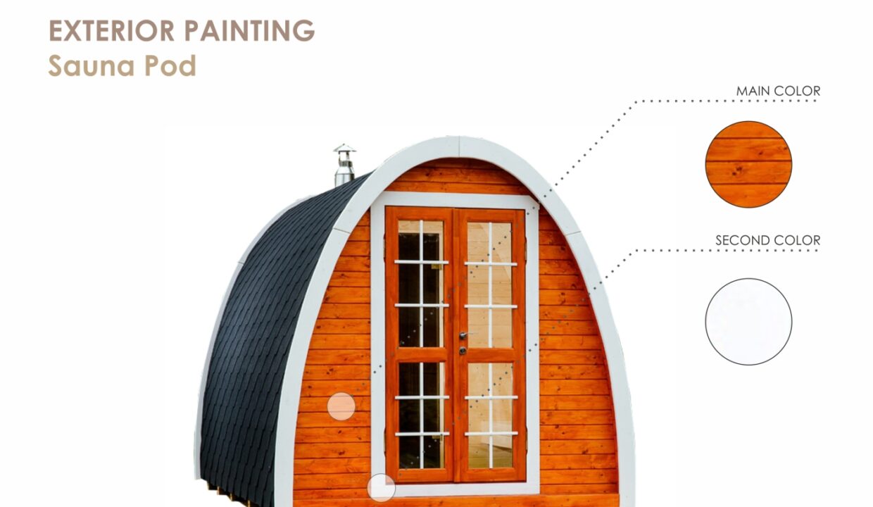 Sauna pod extérieur 2,4 x 4 m en bois thermo-traité - vue 2