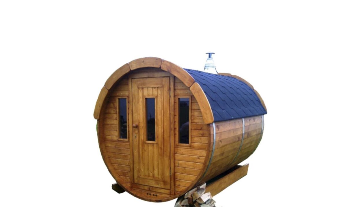 Sauna tonneau extérieur Ø1,9 x 2 m Sauna tonneau - vue 1