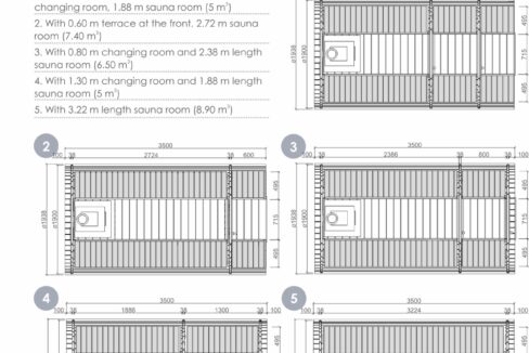 Plan - Sauna tonneau extérieur Ø1,9 x 3,5 m Sauna tonneau