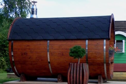 Sauna tonneau extérieur Ø2,2 x 2,5 m Sauna tonneau - vue 1