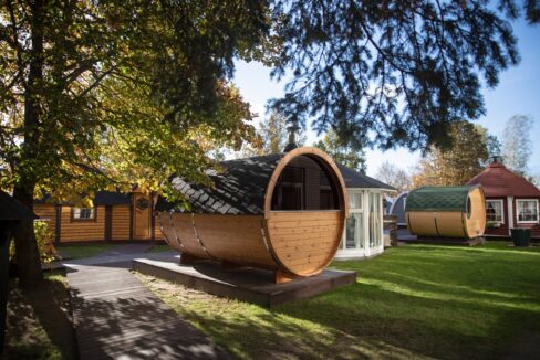 Sauna tonneau extérieur Ø2,2 x 3,5 m Sauna tonneau - vue 2