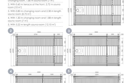 Plan - Sauna tonneau extérieur Ø2,2 x 3,5 m Sauna tonneau