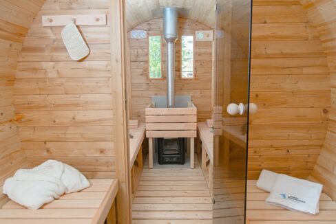 Sauna tonneau extérieur Ø2,2 x 4 m Sauna tonneau - vue 2