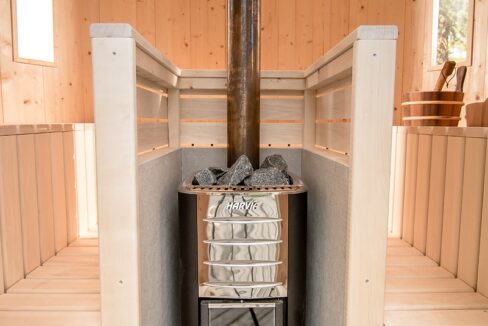 Sauna extérieur vertical ovale tonneau - vue 2