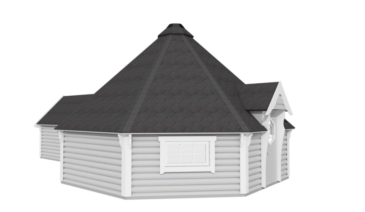 Cabane de camping 25 m² avec extension - vue extérieure