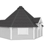Cabane de camping 25 m² avec extension - vue extérieure