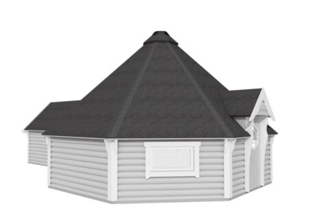 Cabane de camping 25 m² avec extension - vue extérieure