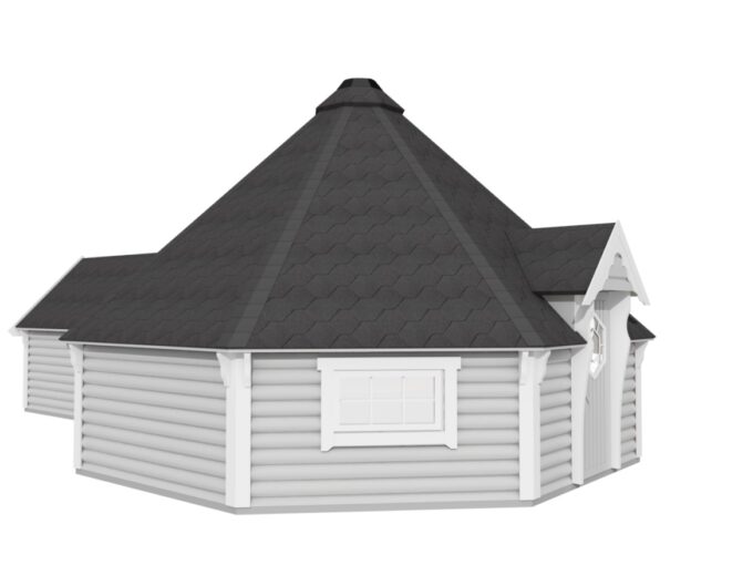 Cabane de camping 25 m² avec extension - vue extérieure
