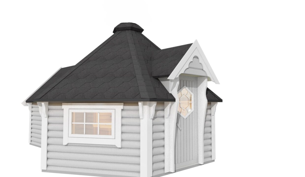 Cabane de camping 9,2 m² avec extension - vue extérieure