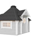Cabane de camping 9,2 m² avec extension - vue extérieure