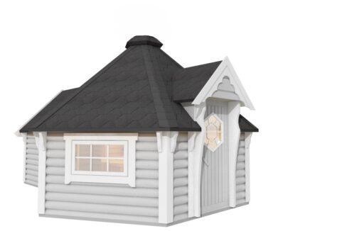Cabane de camping 9,2 m² avec extension - vue extérieure