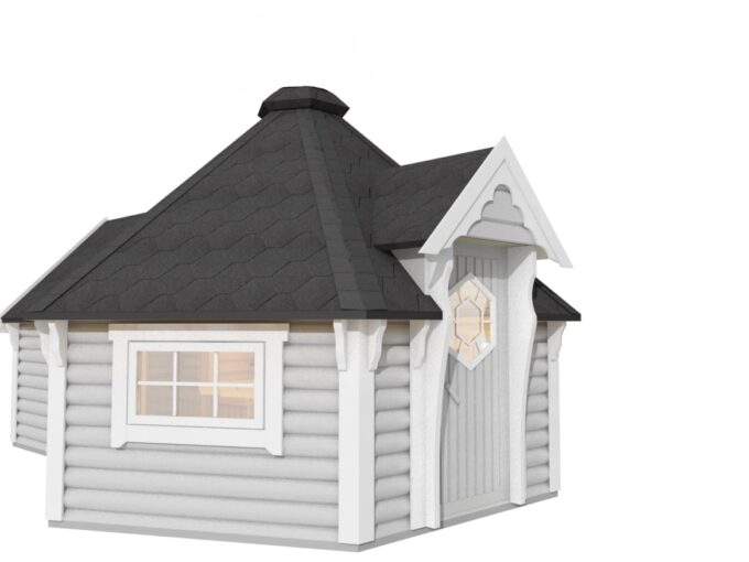 Cabane de camping 9,2 m² avec extension - vue extérieure