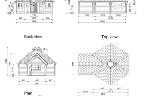 Plan du Cabane de camping 9,2 m² avec extension