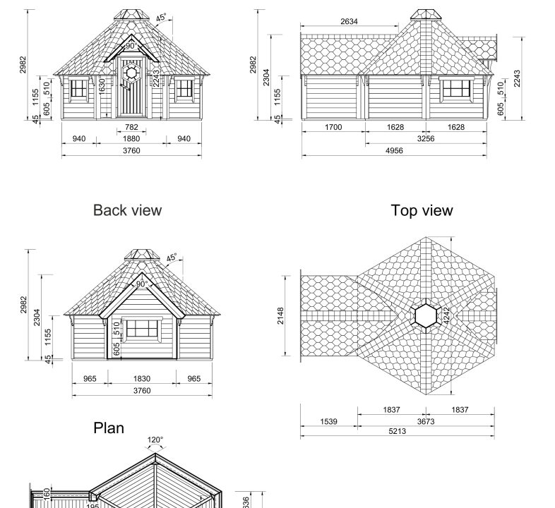 Plan du Cabane de camping 9,2 m² avec extension