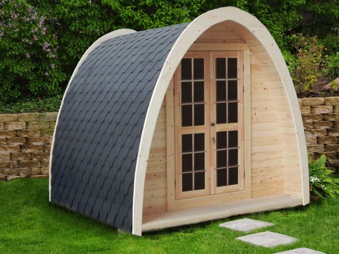Pod de camping en bois 2,4 x 4 m - vue extérieure