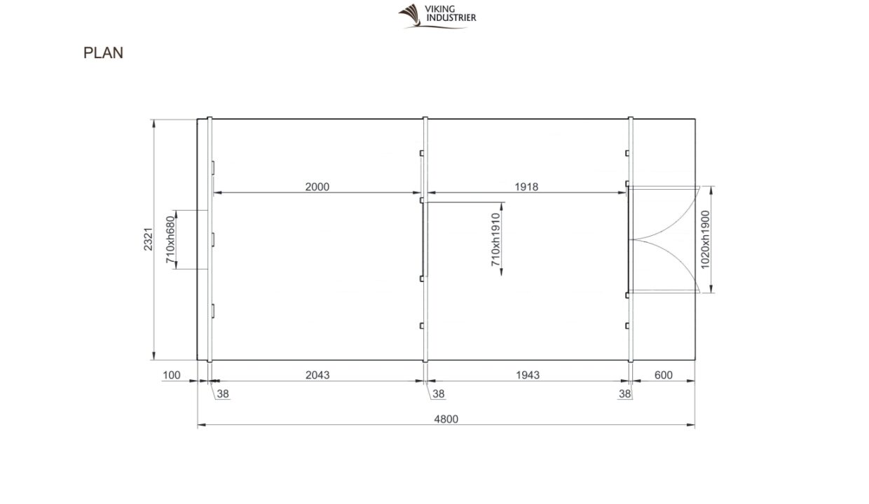 Plan du Pod de camping en bois 2,4 x 4,8 m