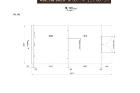 Plan du Pod de camping en bois 2,4 x 4,8 m