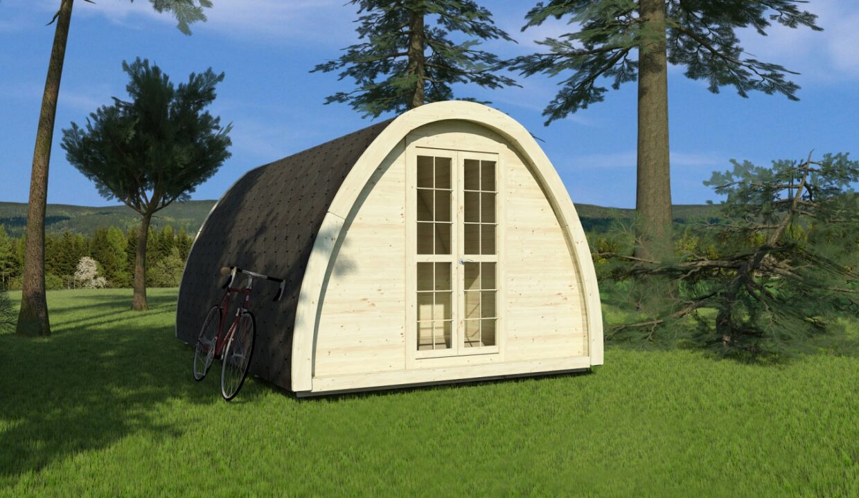 Pod de camping isolé 2,4 x 4,8 m - vue extérieure