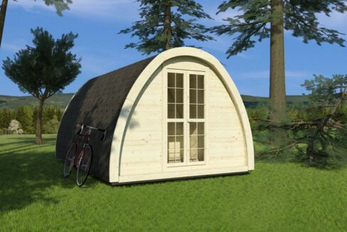 Pod de camping isolé 2,4 x 4,8 m - vue extérieure