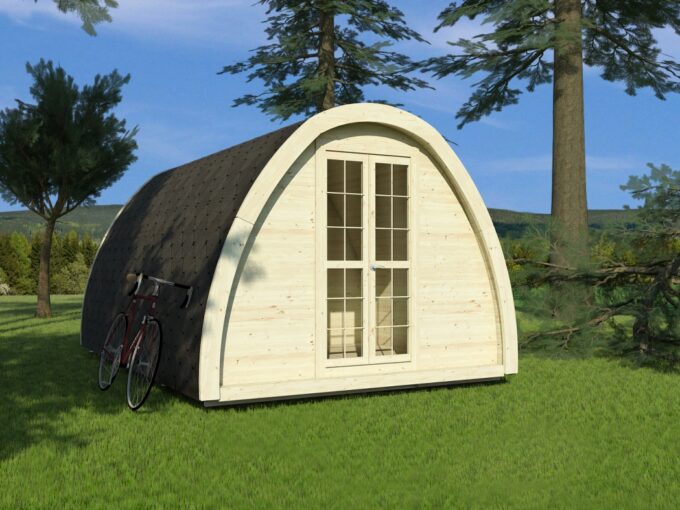 Pod de camping isolé 2,4 x 4,8 m - vue extérieure