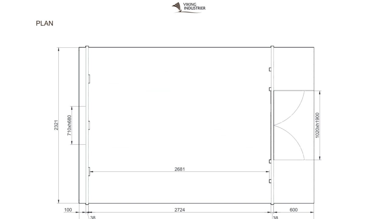 Plan du Pod de camping en bois 2,4 x 3,5 m