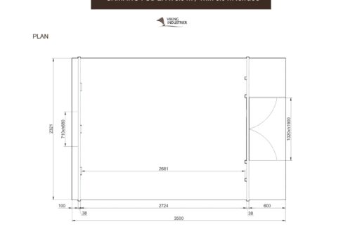 Plan du Pod de camping en bois 2,4 x 3,5 m