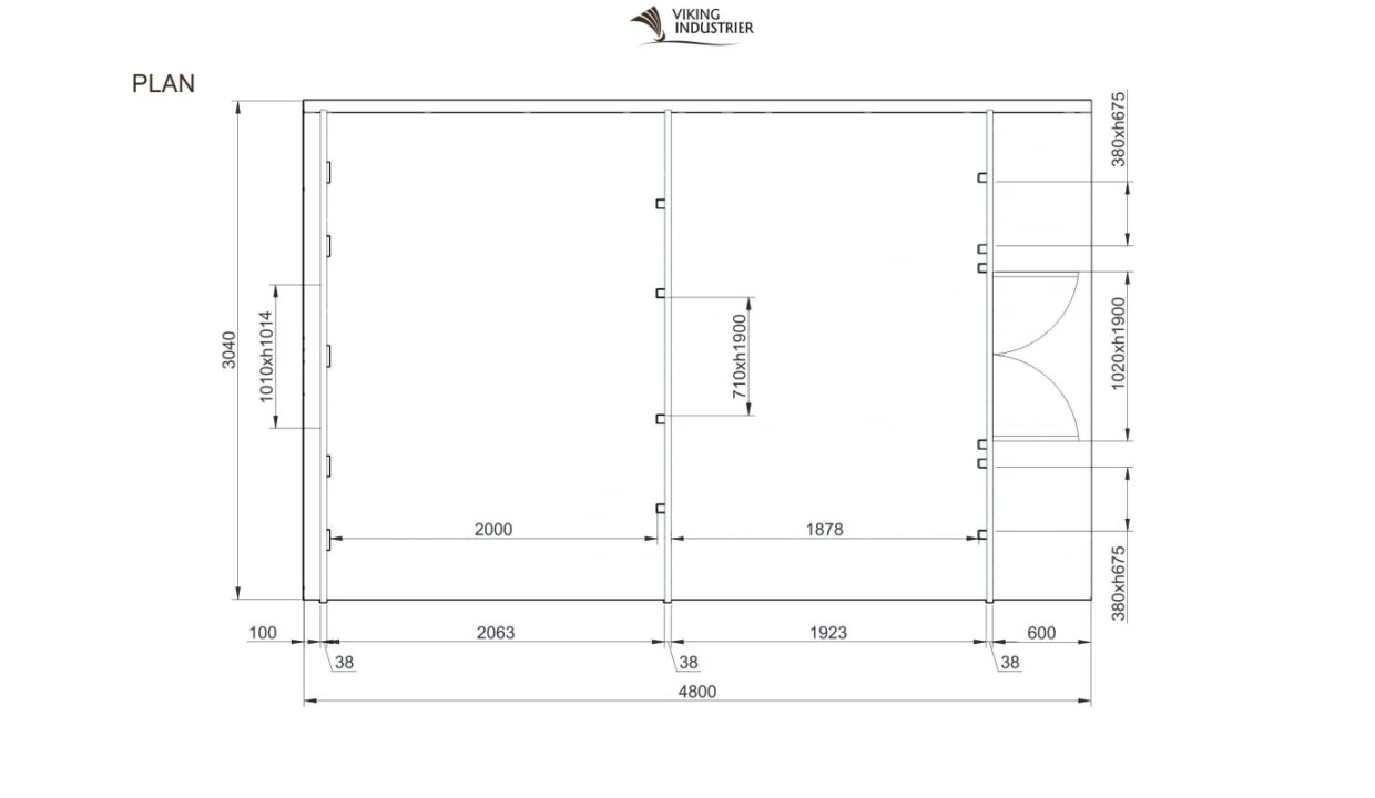 Plan du Pod de camping en bois 3,2 x 4,8 m