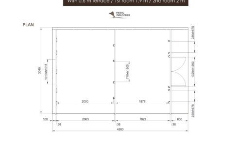 Plan du Pod de camping en bois 3,2 x 4,8 m