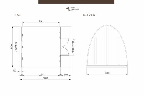 Plan du Pod en bois thermo-traité 2,4 x 3 m