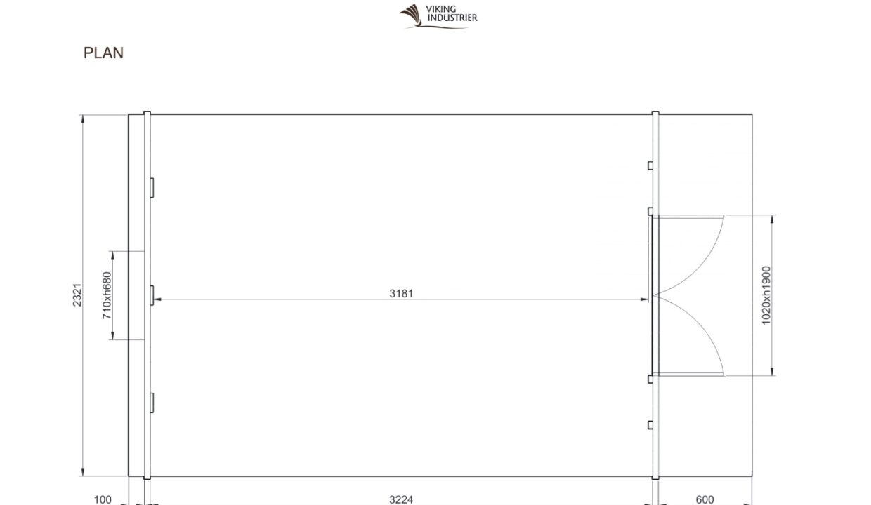 Plan du Pod en bois thermo-traité 2,4 x 4 m