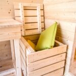 Pouf en bois pour pod de camping - vue principale