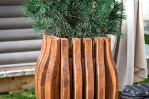 Bac à fleurs décoratif en bois - vue principale
