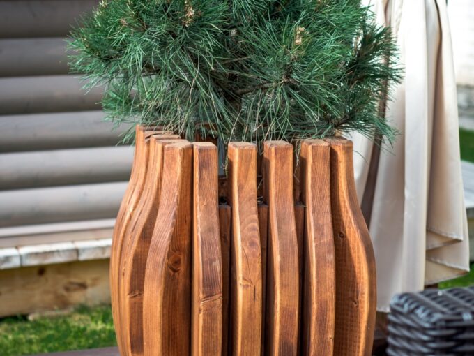 Bac à fleurs décoratif en bois - vue principale