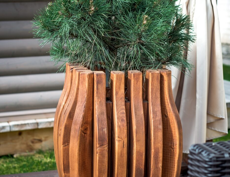 Bac à fleurs décoratif en bois - vue principale