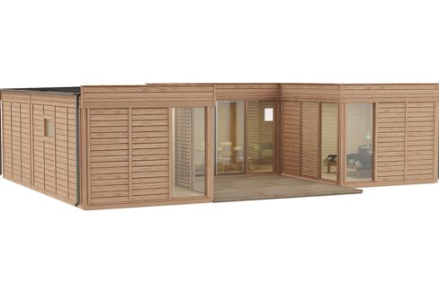 Cube glamping isolé en U 51 m² - vue complémentaire
