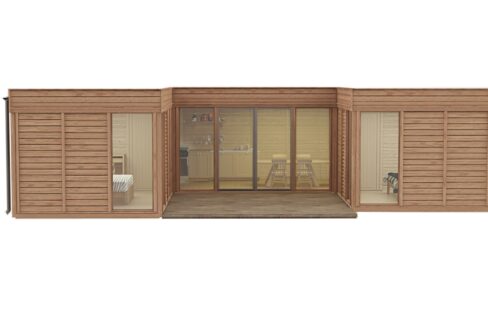 Cube glamping isolé en U 51 m² - vue complémentaire