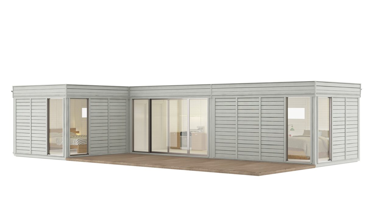 Cube glamping en L 42 m² - vue complémentaire