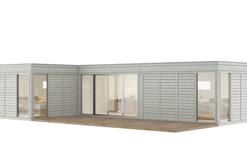 Cube glamping en L 42 m² - vue complémentaire