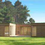 Cube glamping en U 51 m² - vue principale