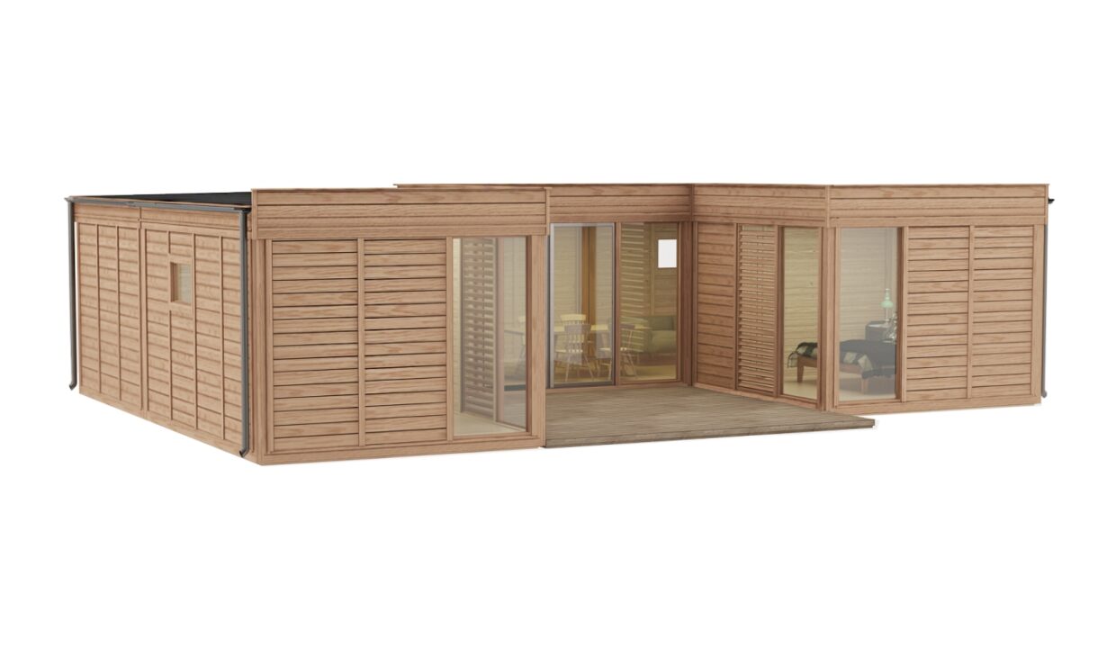 Cube glamping en U 51 m² - vue complémentaire