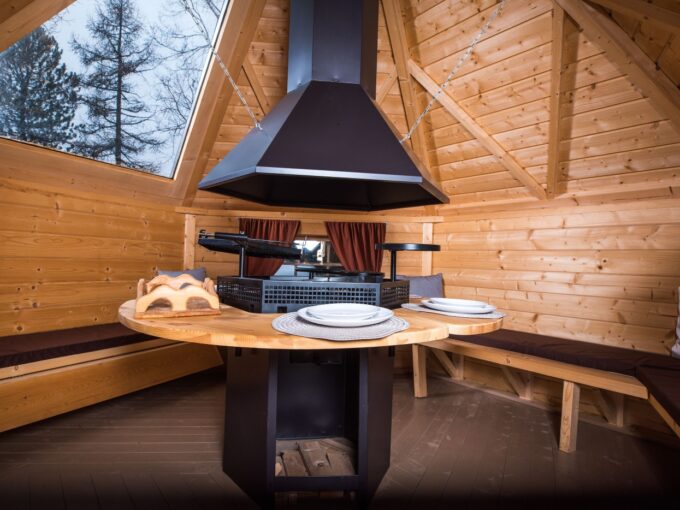 Kit grill et cheminée hexagonal Premium - vue principale