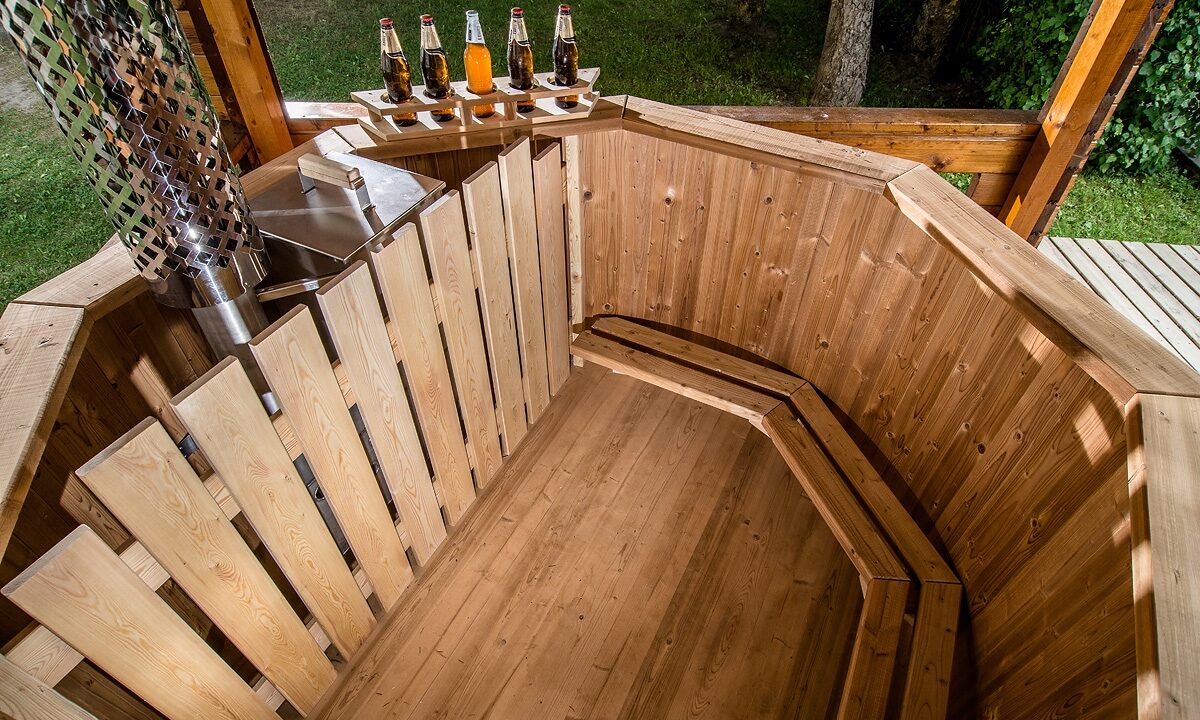 Bain nordique en bois thermotraité Ø 1,9 m - vue complémentaire