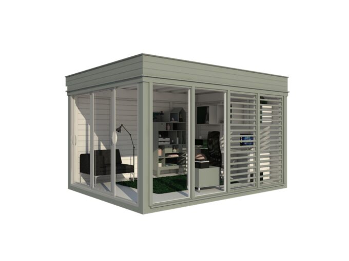 Bureau de jardin isolé 3 x 4 m - vue principale